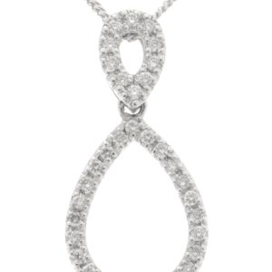 Double Pear Shape Round Cut Diamond Drop Pendant