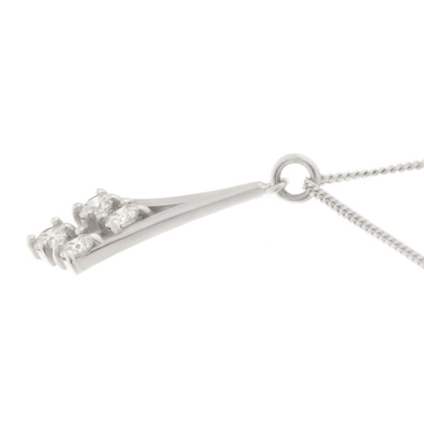 Alisia Round Cut Diamond Cluster Drop Pendant - Image 2