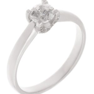 classic engagement ring round brilliant cut diamond solitaire diamond U shape setting 18ct gold yellow white red platinum
