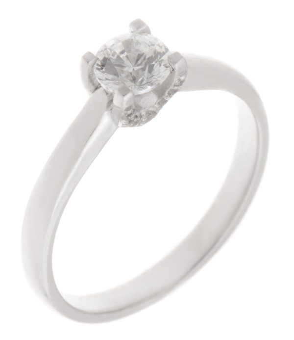 classic engagement ring round brilliant cut diamond solitaire diamond U shape setting 18ct gold yellow white red platinum