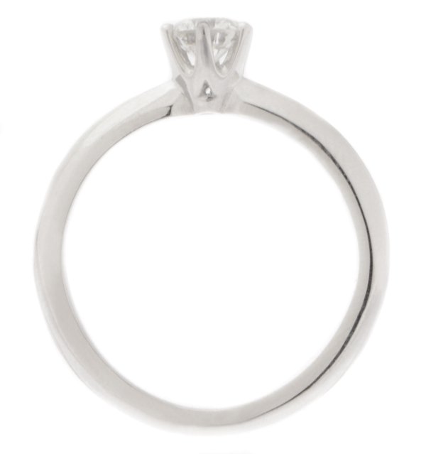 elegant six claw set round brilliant cut diamond solitaire engagement ring platinum gold