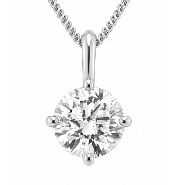 modern classic 4 four claw compass set solitaire round brilliant cut diamond pendant single bail loop gold platinum chain
