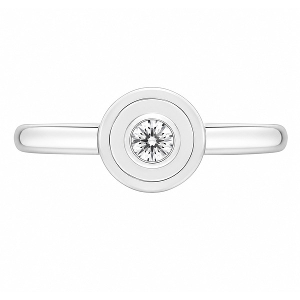 Empire Art Deco Style Round Brilliant Cut Diamond Solitaire engagement Ring step Halo design modern platinum gold