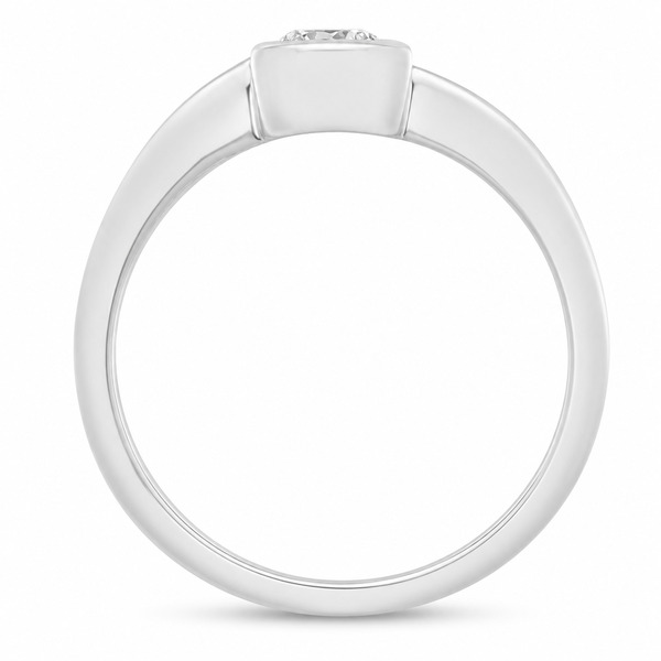 contemporary ribbon style crossover engagement ring round brilliant cut solitaire diamond modern modernist platinum gold