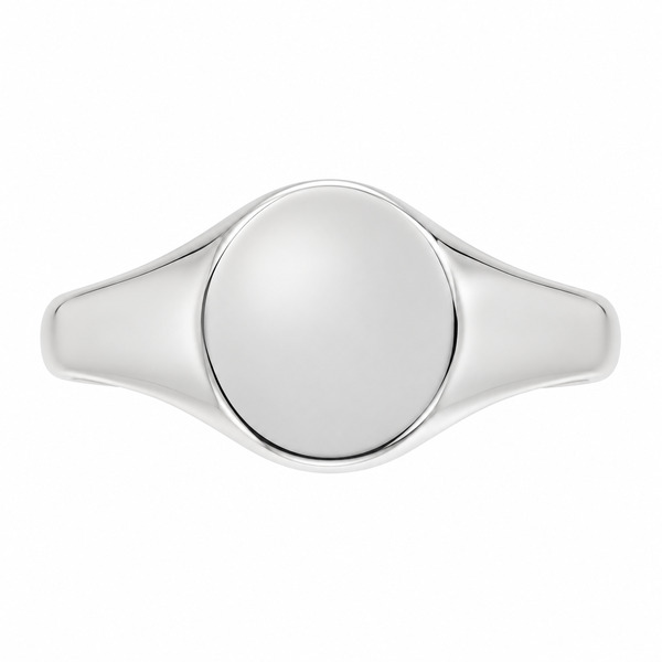 10x8mm small plain ladies or gents little finger oval shape signet ring platinum silver gold