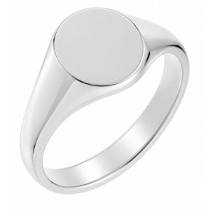 10x8mm small plain ladies or gents little finger oval shape signet ring platinum silver gold