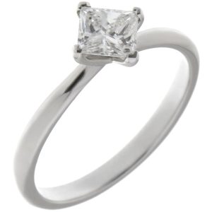 four claw compass princess diamond solitaire engagement dress ring twist style setting