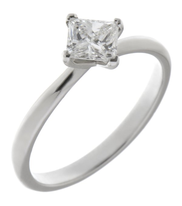 four claw compass princess diamond solitaire engagement dress ring twist style setting