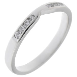 Addison Channel Set Round Diamond Shaped Eternity dress ring modern wedding fit next to engagement platinum gold cut out