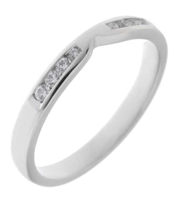 Addison Channel Set Round Diamond Shaped Eternity dress ring modern wedding fit next to engagement platinum gold cut out