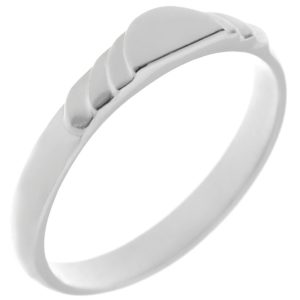 Art Deco Style Half Moon Shaped Straight Edge Stoneless Ring
