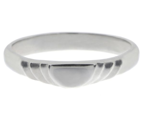 Art Deco style Step Plain dress ring modern wedding band Ring stoneless shaped fit next to engagement platinum gold deep half moon