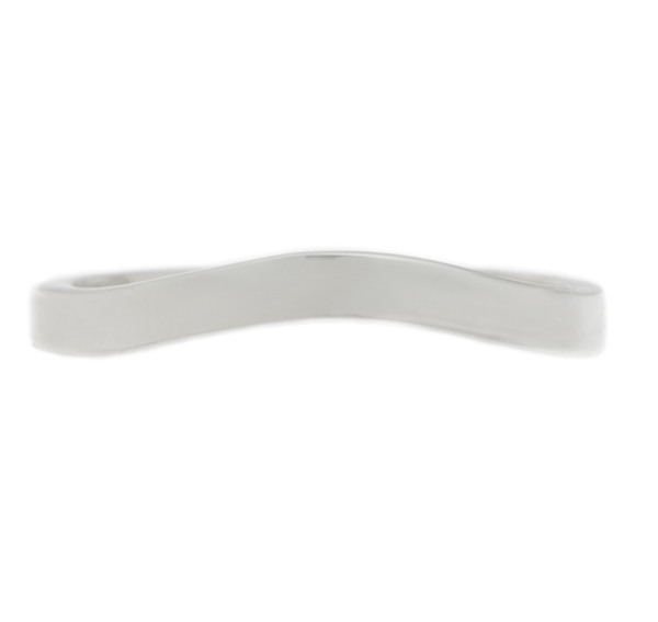 classic Plain flat Shaped curved wedding band Ring stoneless shaped fit next to engagement platinum gold