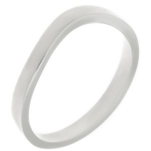 Classic Flat Shaped Plain Curved Wedding Band