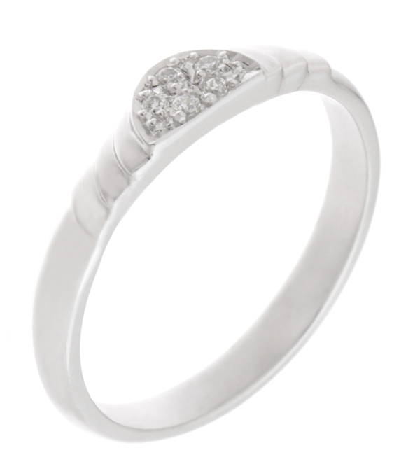 Art Deco style Step round brilliant cut Diamond dress ring modern wedding band Ring shaped fit next to engagement platinum gold deep half moon