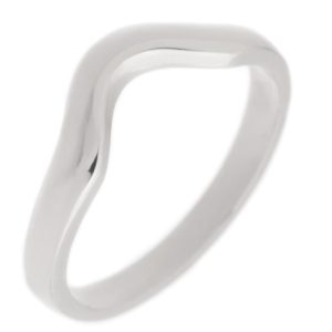 Classic deep curved shaped wedding band modern wedding band Ring stoneless fit next to engagement platinum gold