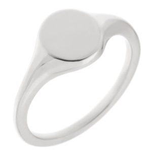 8x7mm Small plain ladies or gents little finger oval shape signet ring platinum silver gold