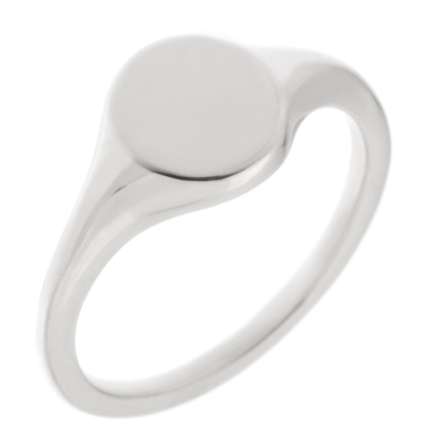 8x7mm Small plain ladies or gents little finger oval shape signet ring platinum silver gold