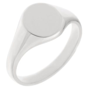 10x8mm small plain ladies or gents little finger oval shape signet ring platinum silver gold