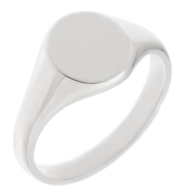 10x8mm small plain ladies or gents little finger oval shape signet ring platinum silver gold
