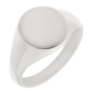classic 14x12mm portrait large plain gents oval shape signet ring platinum gold