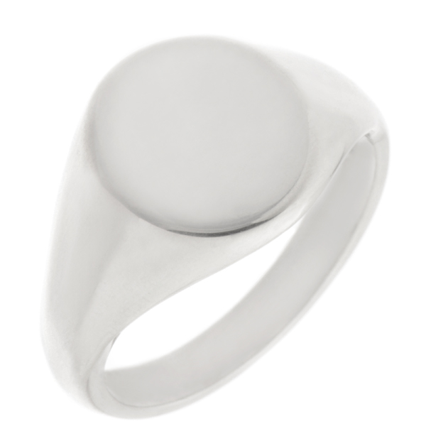 classic 14x12mm portrait large plain gents oval shape signet ring platinum gold