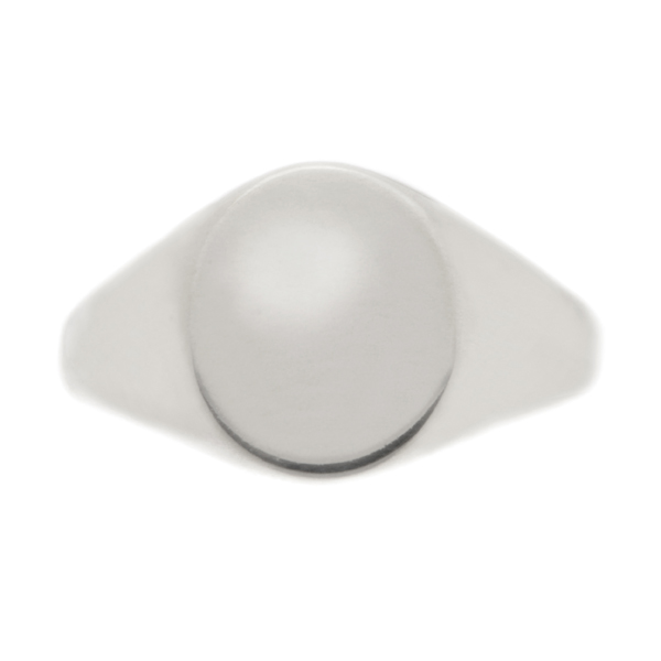 classic 14x12mm portrait large plain gents oval shape signet ring platinum gold