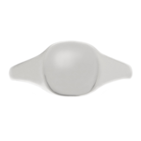 classic 9x9mm Small plain ladies or gents little finger cushion shape signet ring platinum gold