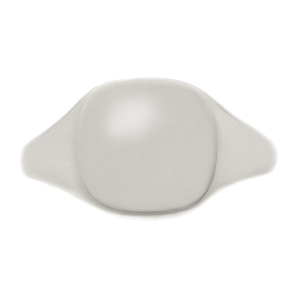 classic 12x13mm Large Plain Landscape Cushion Shape Signet Ring platinum gold