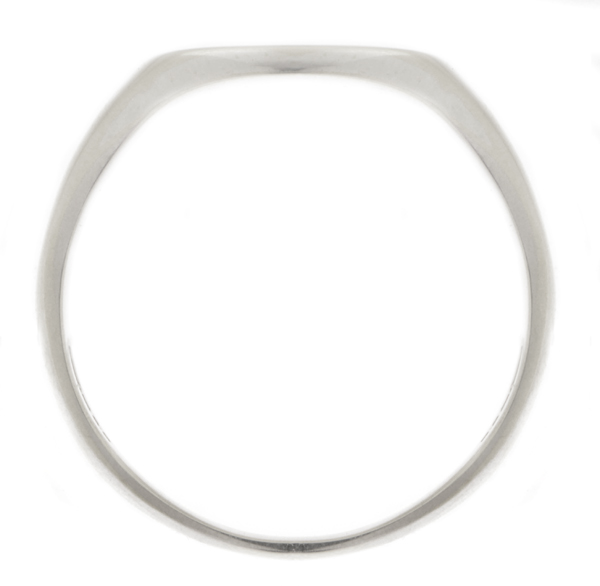 classic 12x13mm Large Plain Landscape Cushion Shape Signet Ring platinum gold