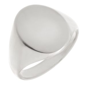 classic 19x15mm portrait large plain gents oval shape signet ring platinum gold