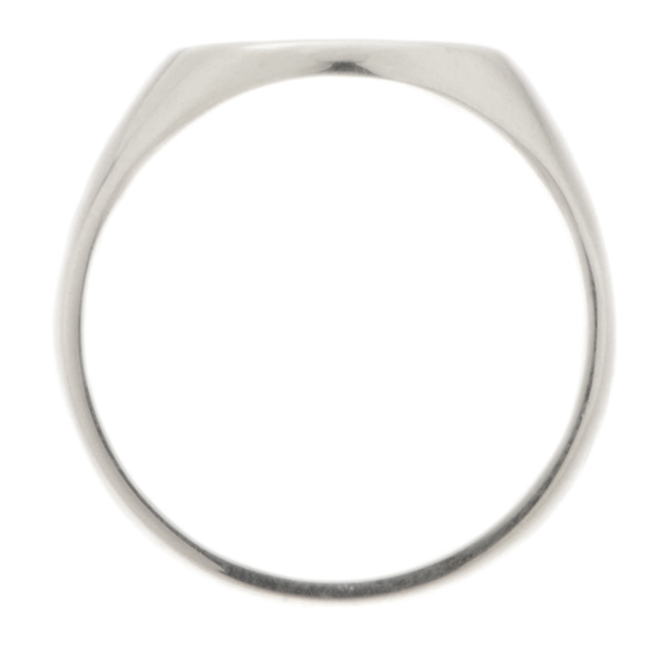 classic 19x15mm portrait large plain gents oval shape signet ring platinum gold