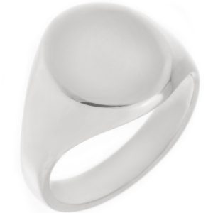 classic 12x10mm portrait medium plain gents oval shape signet ring platinum gold
