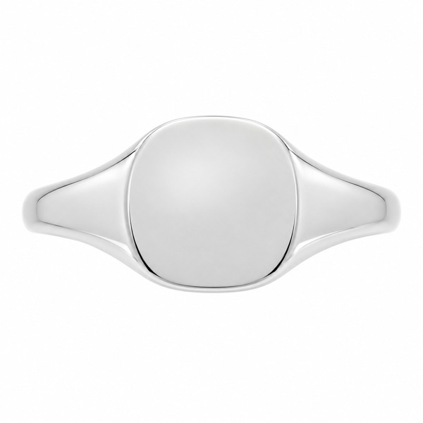 classic 9x9mm Small plain ladies gents little finger cushion shape signet ring platinum gold