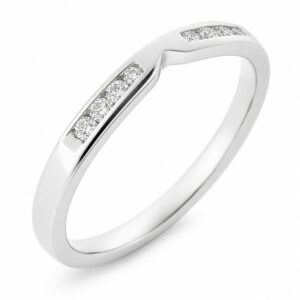 Addison Channel Round Diamond Shaped Eternity ring modern wedding fit next to engagement platinum gold cut out