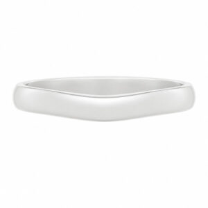 classic Plain court Shaped curved wedding band Ring stoneless shaped fit next to engagement platinum gold