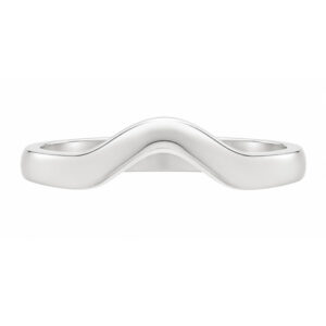 Classic deep curved shaped wedding band modern wedding band Ring stoneless fit next to engagement platinum gold