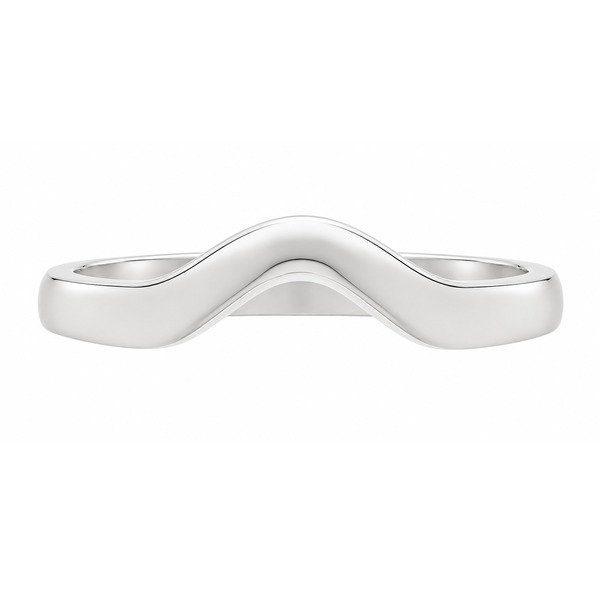 Classic deep curved shaped wedding band modern wedding band Ring stoneless fit next to engagement platinum gold