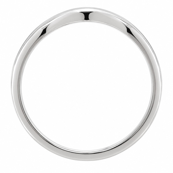 Classic deep curved shaped wedding band modern wedding band Ring stoneless fit next to engagement platinum gold