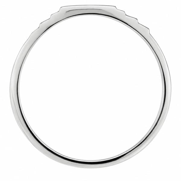 Deco style Step round brilliant cut Diamond dress ring modern wedding band Ring platinum gold deep half moon