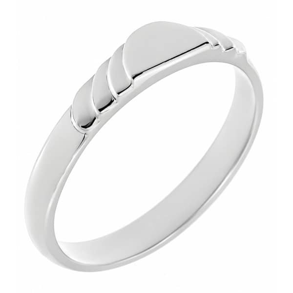 Art Deco style Step Plain dress ring modern wedding band Ring stoneless shaped platinum gold deep half moon