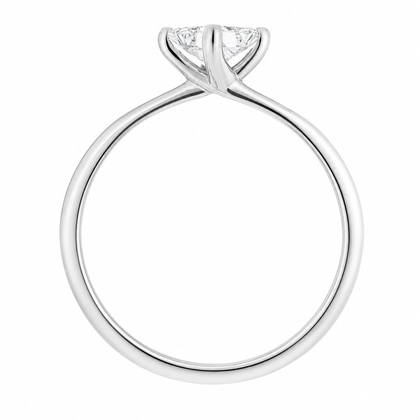 four claw compass princess square cut diamond solitaire engagement dress ring twist style setting platinum gold
