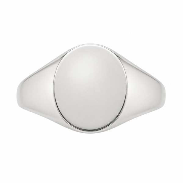 classic 14x12mm portrait large plain gents oval shape signet ring platinum gold