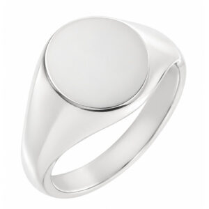 classic 14x12mm portrait large plain gents oval shape signet ring platinum gold