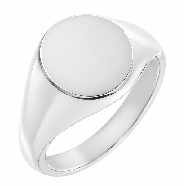 classic 14x12mm portrait large plain gents oval shape signet ring platinum gold