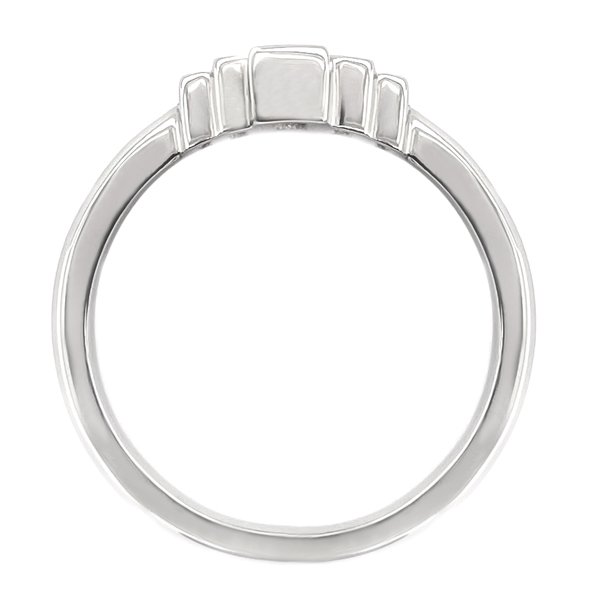 Art deco style five stone cluster ring baguette cut bar set diamond designer cluster platinum gold