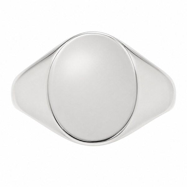 classic 12x10mm portrait medium plain gents oval shape signet ring platinum gold