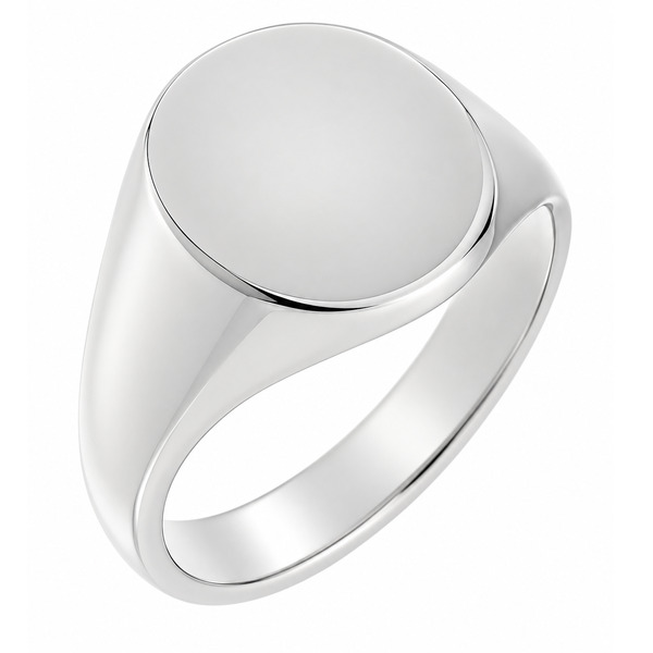 classic 12x10mm portrait medium plain gents oval shape signet ring platinum gold