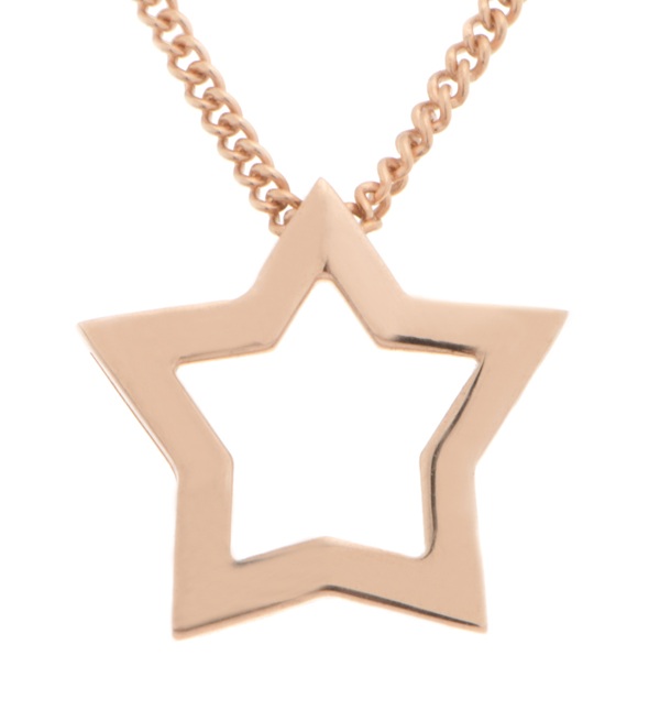 Modern contemporary design star style shaped stoneless pendant open centre chain Platinum Gold
