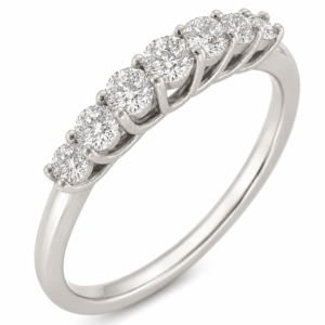 1920's art deco style seven stone graduated Round brilliant cut Diamond half eternity ring Platinum Gold